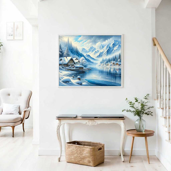 Paint by Numbers - Winter city on the lake