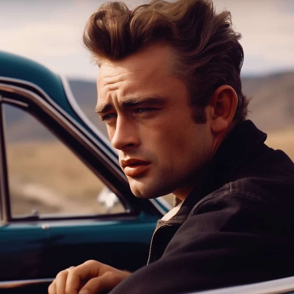 Diamond Painting Kit - James Dean in a classic car, timeless idol, Paint by Numbers for adults, sparkling art project.