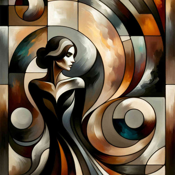 Woman in black dress - Paint by Numbers