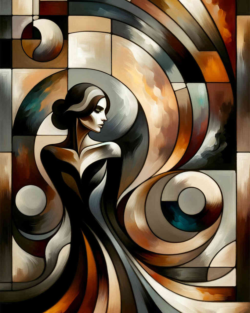 Woman in black dress - Paint by Numbers