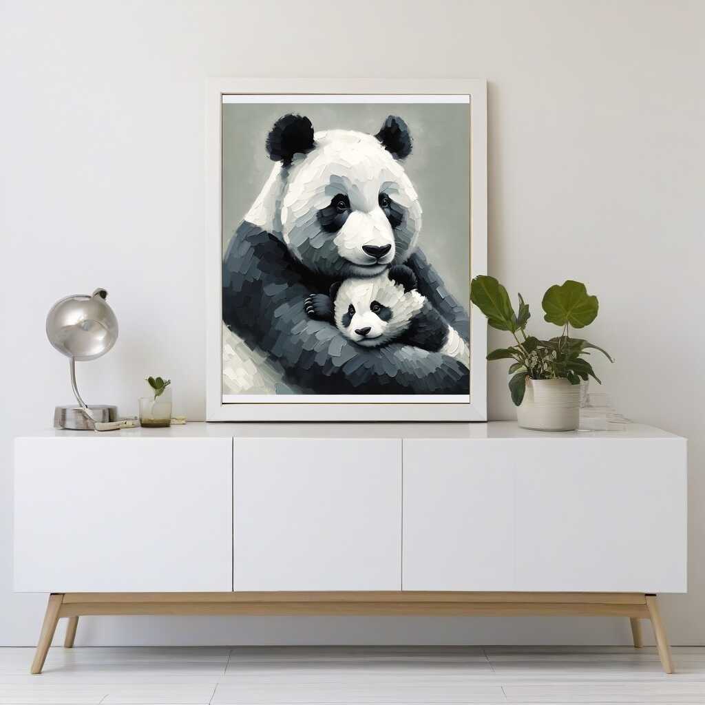 Panda mother with child - Paint by Numbers