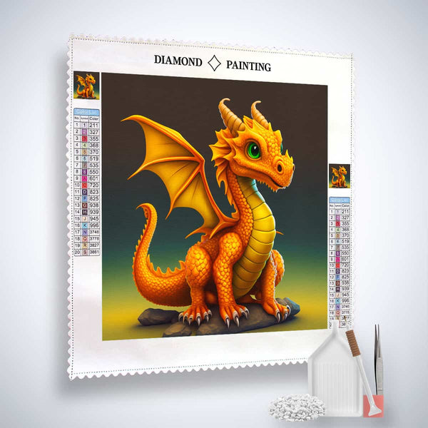 Diamond Painting Kit - Dragon Guard with Acrylic Diamonds, Tweezers, and Application Pen - Paint by Numbers Art