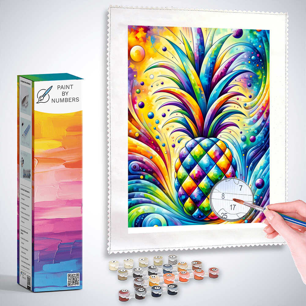 Paint by Numbers - Colorful Abstract Pineapple