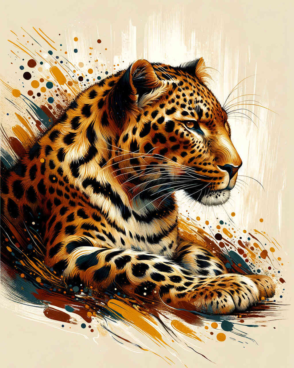 Leopard preening - Paint by Numbers