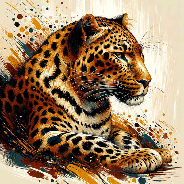 Leopard preening - Paint by Numbers