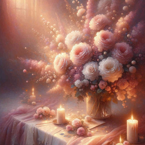 Paint by Numbers - Bouquet of roses in pink