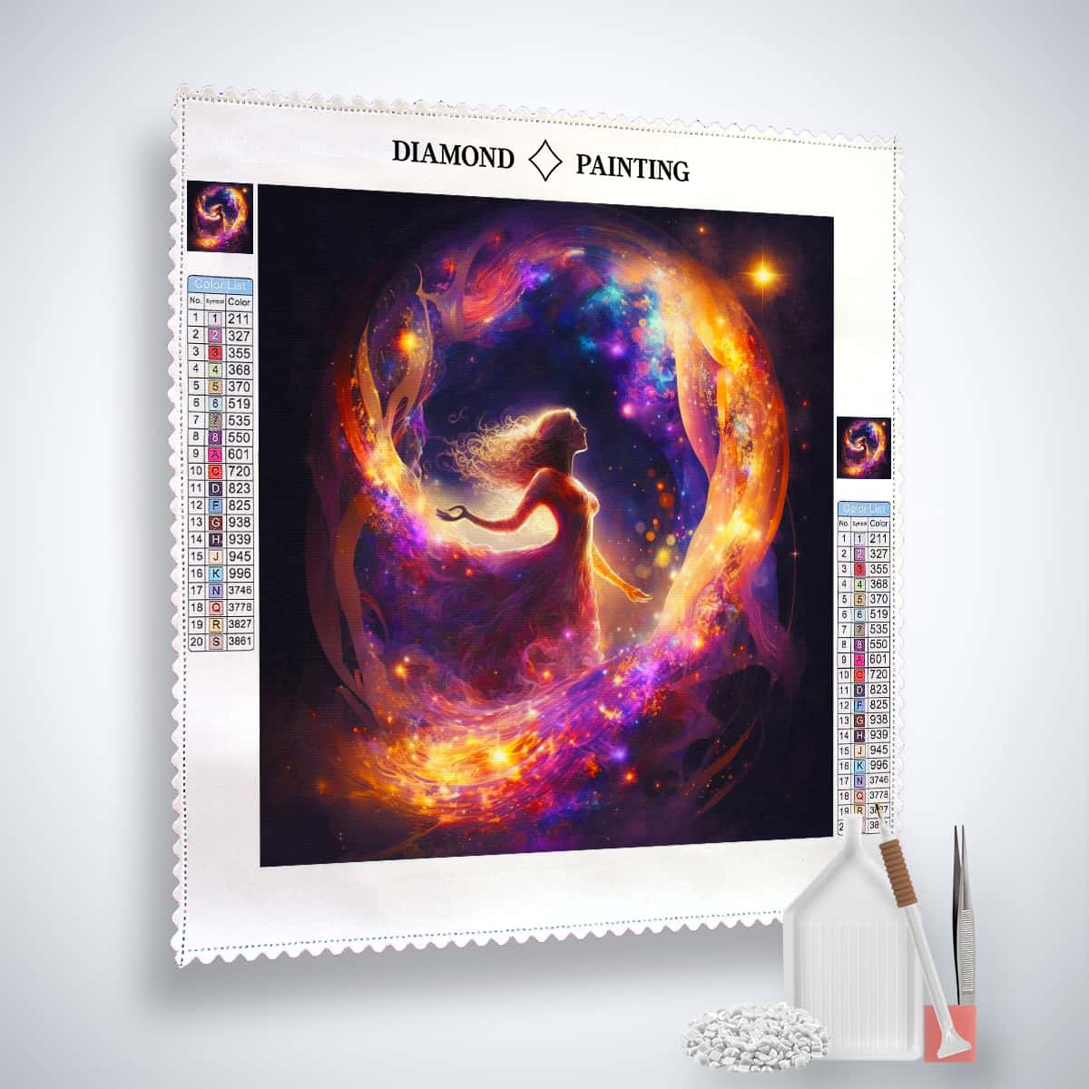 Diamond Painting - Frau im Kreis - gedruckt in Ultra-HD - Menschen, Neu eingetroffen, Quadratisch