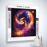 Diamond Painting - Frau im Kreis - gedruckt in Ultra-HD - Menschen, Neu eingetroffen, Quadratisch