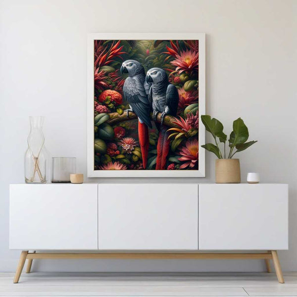 Paint by Numbers - Grey Parrots