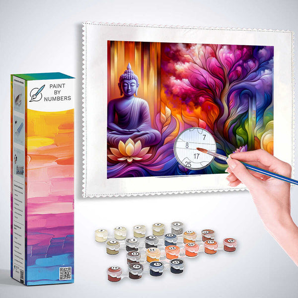 Paint by Numbers - Buddha and tree