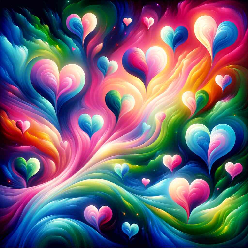 Paint by Numbers - Colorful hearts