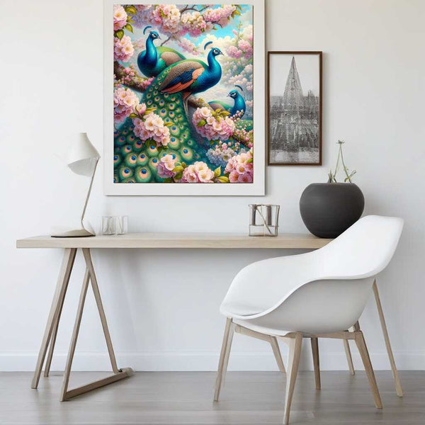 Paint by Numbers - Peacock in a Cherry Tree