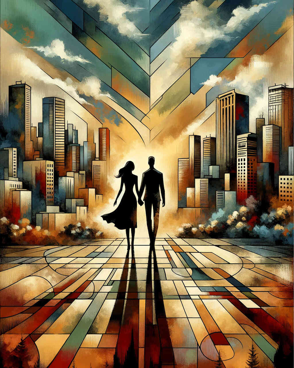Hand in hand, city - Paint by Numbers