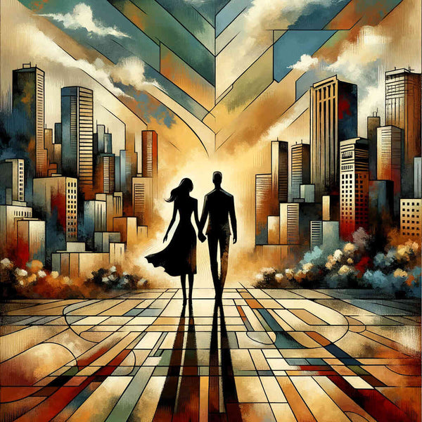 Hand in hand, city - Paint by Numbers