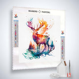 AB Diamond Painting - Hirsch auf weißem Hintergrund - gedruckt in Ultra-HD - AB Diamond, Hirsch, Neu eingetroffen, Quadratisch, Tiere