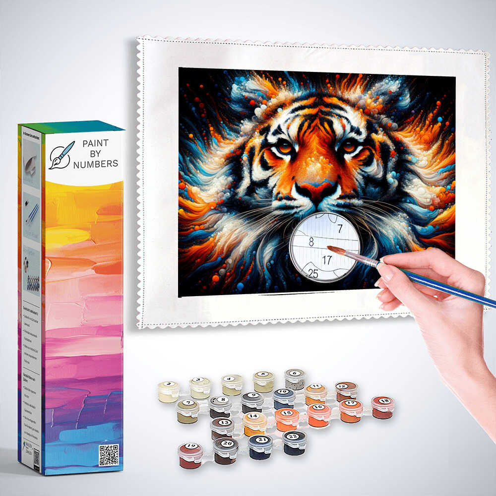 Tiger, Zoom - Paint by Numbers