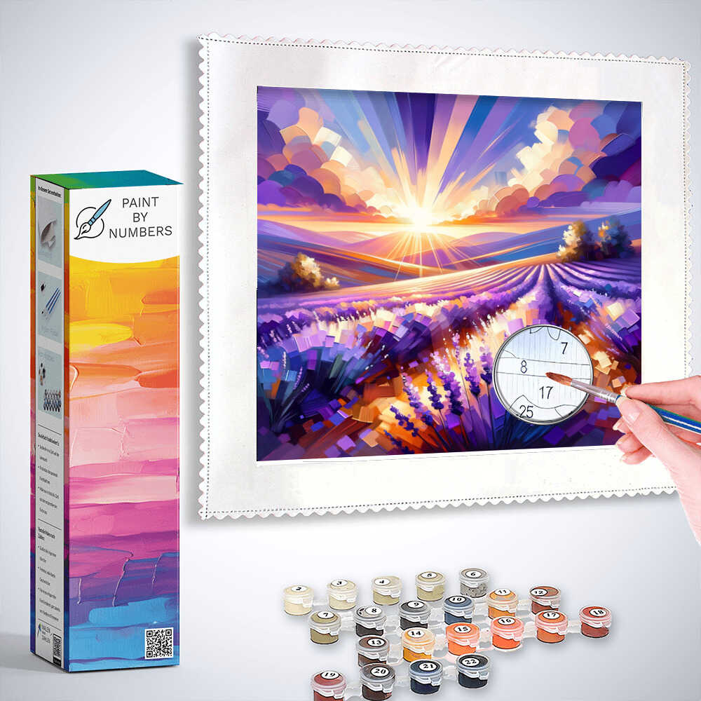 Paint by Numbers - Lavender Field with Sunbeams