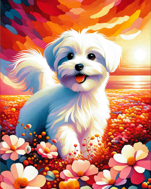 Maltese, White dog - Paint by Numbers