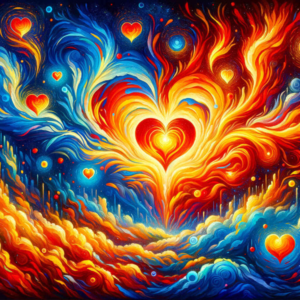 Paint by Numbers - Flaming Hearts