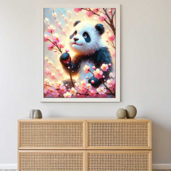 Panda with cherry blossoms - Paint by Numbers