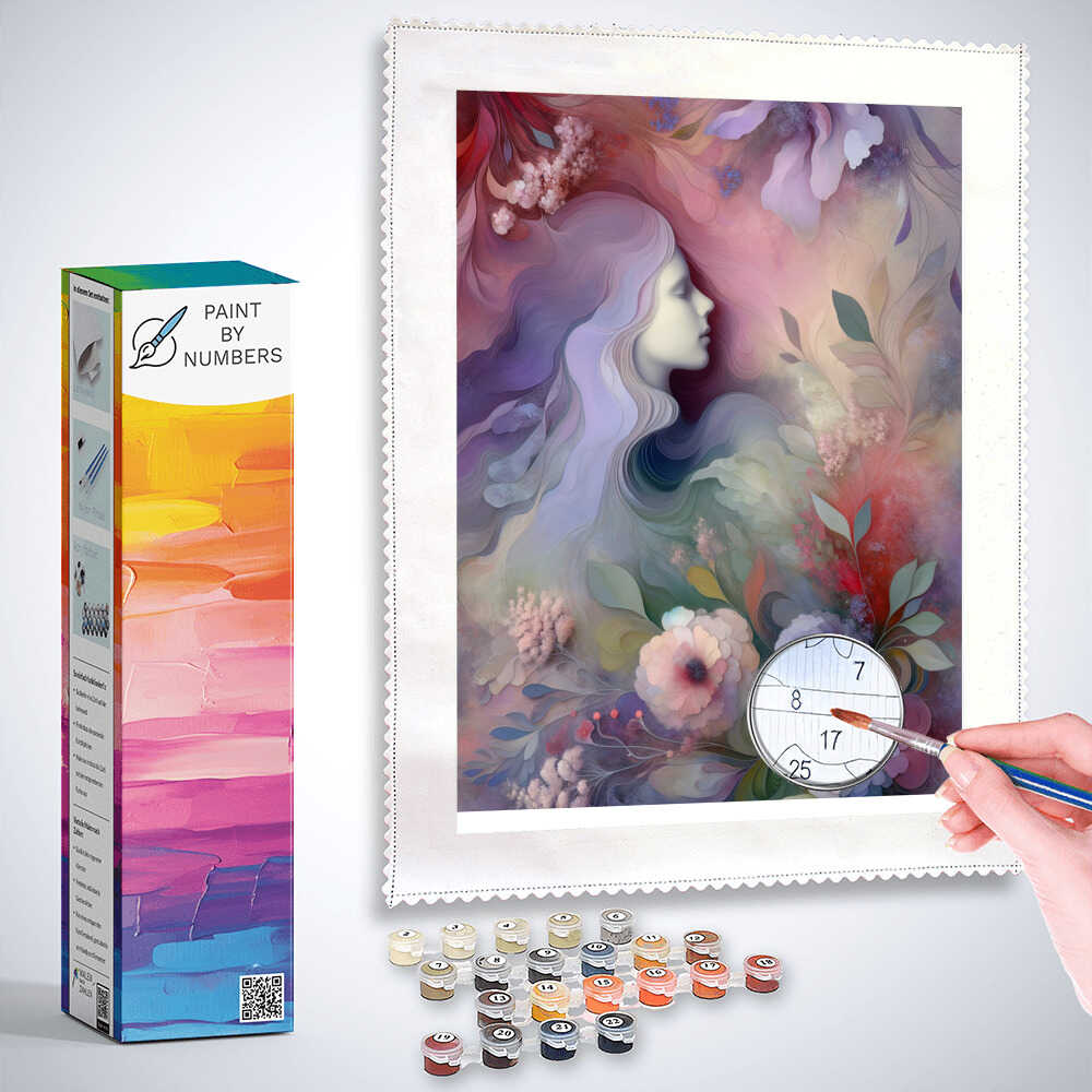 Paint by Numbers - Abstract woman with flowers