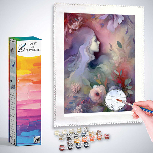 Paint by Numbers - Abstract woman with flowers