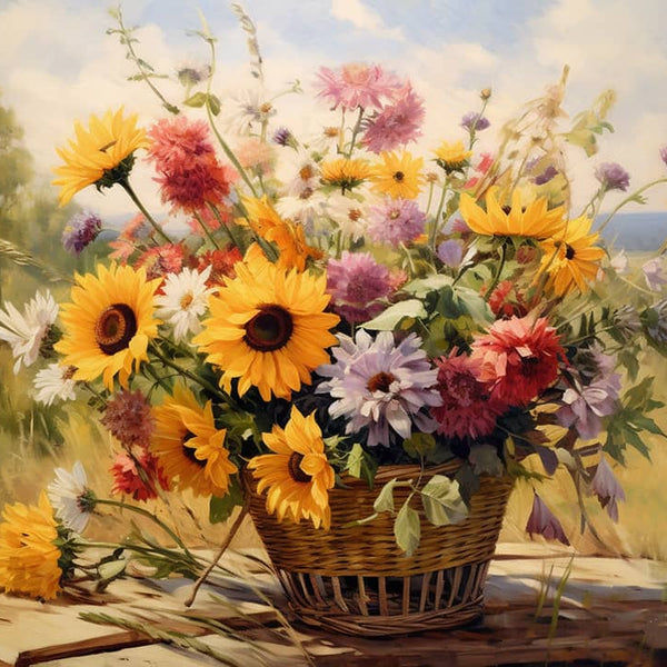 Wild flowers on table - Paint by Numbers