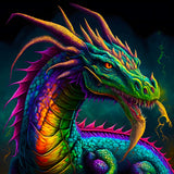 Malen nach Zahlen - Japanischer Drache - hochwertige Leinwand - 170523, Drache, Fantasy, Neu eingetroffen, Quadratisch