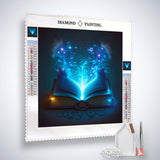 Diamond Painting Kit - Wondrous Book Design with Acrylic Diamonds, Canvas, Tweezers, and Application Pen - Paint by Numbers Craft