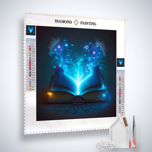 Diamond Painting Kit - Wondrous Book Design with Acrylic Diamonds, Canvas, Tweezers, and Application Pen - Paint by Numbers Craft