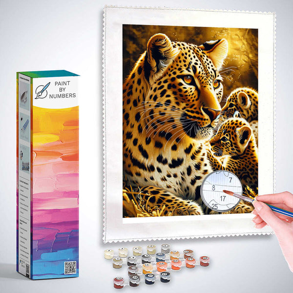 Paint by Numbers - Leopard Mother with Children