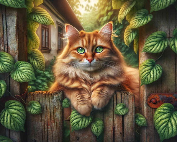 Paint by Numbers - Cat at the garden gate
