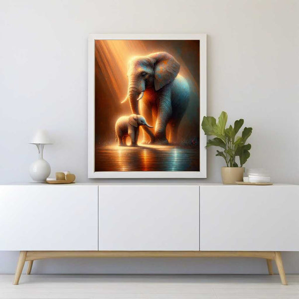 Elephant with calf - Paint by Numbers
