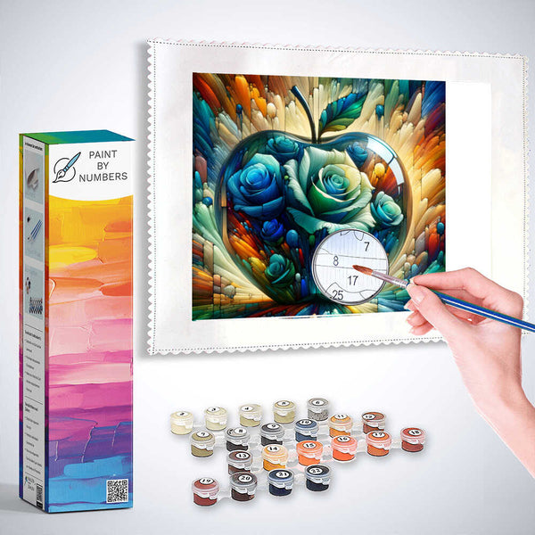 Paint by Numbers - Glass apple, blue roses
