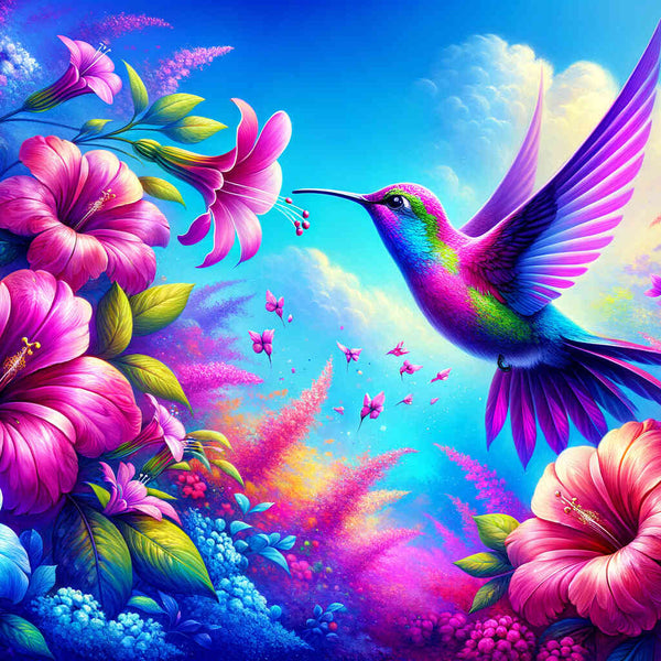 Paint by Numbers - Flowers with Colibri