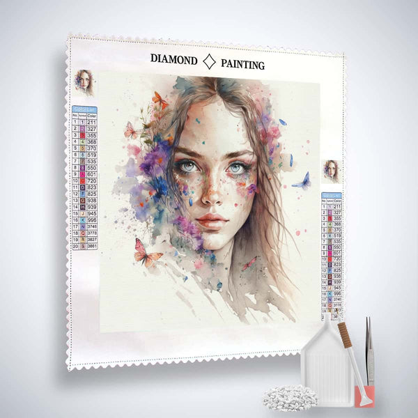 Elegant radiance diamond painting kit with professional canvas, acrylic diamonds, tweezers, and application pen for Paint by Numbers projects.
