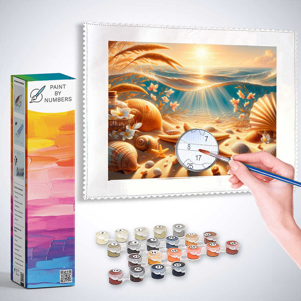 Paint by Numbers - Starfish and shell