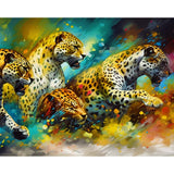 Diamond Painting Leopard Gang - Vibrant Paint by Numbers Kit with Acrylic Diamonds