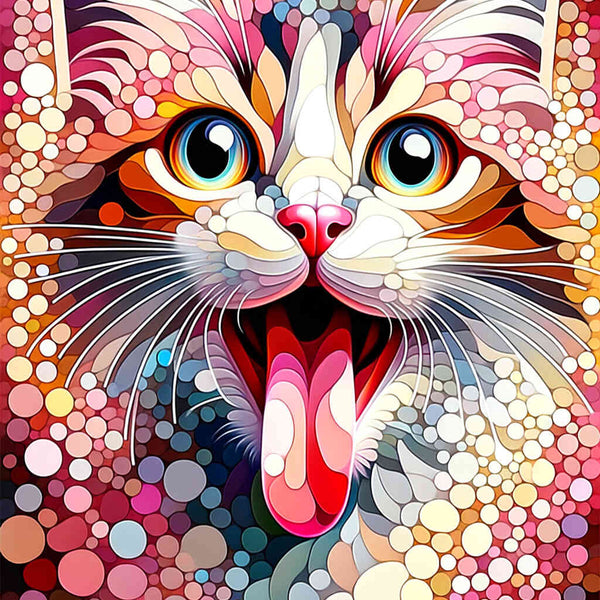 Paint by Numbers - Cat sticks out tongue
