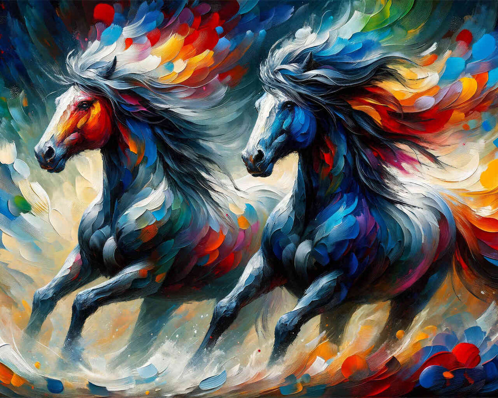 Paint by Numbers - Horses in the wind