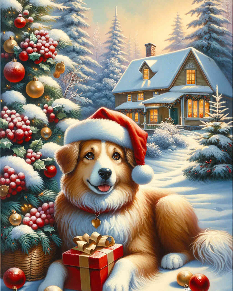 Paint by Numbers - Christmas Gift Dog