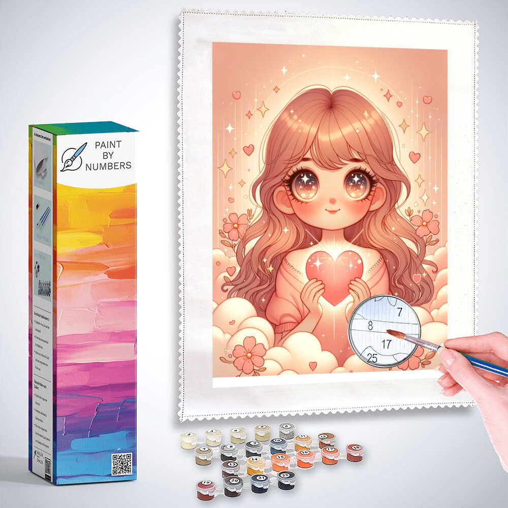 Paint by Numbers - Girl with heart