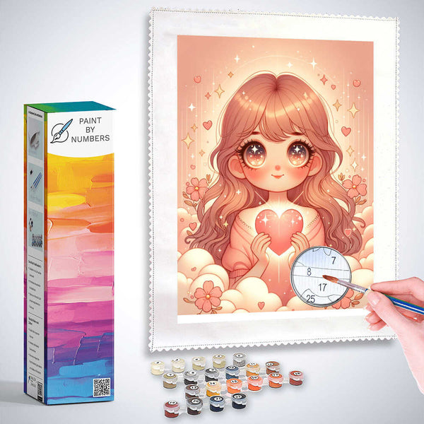 Paint by Numbers - Girl with heart