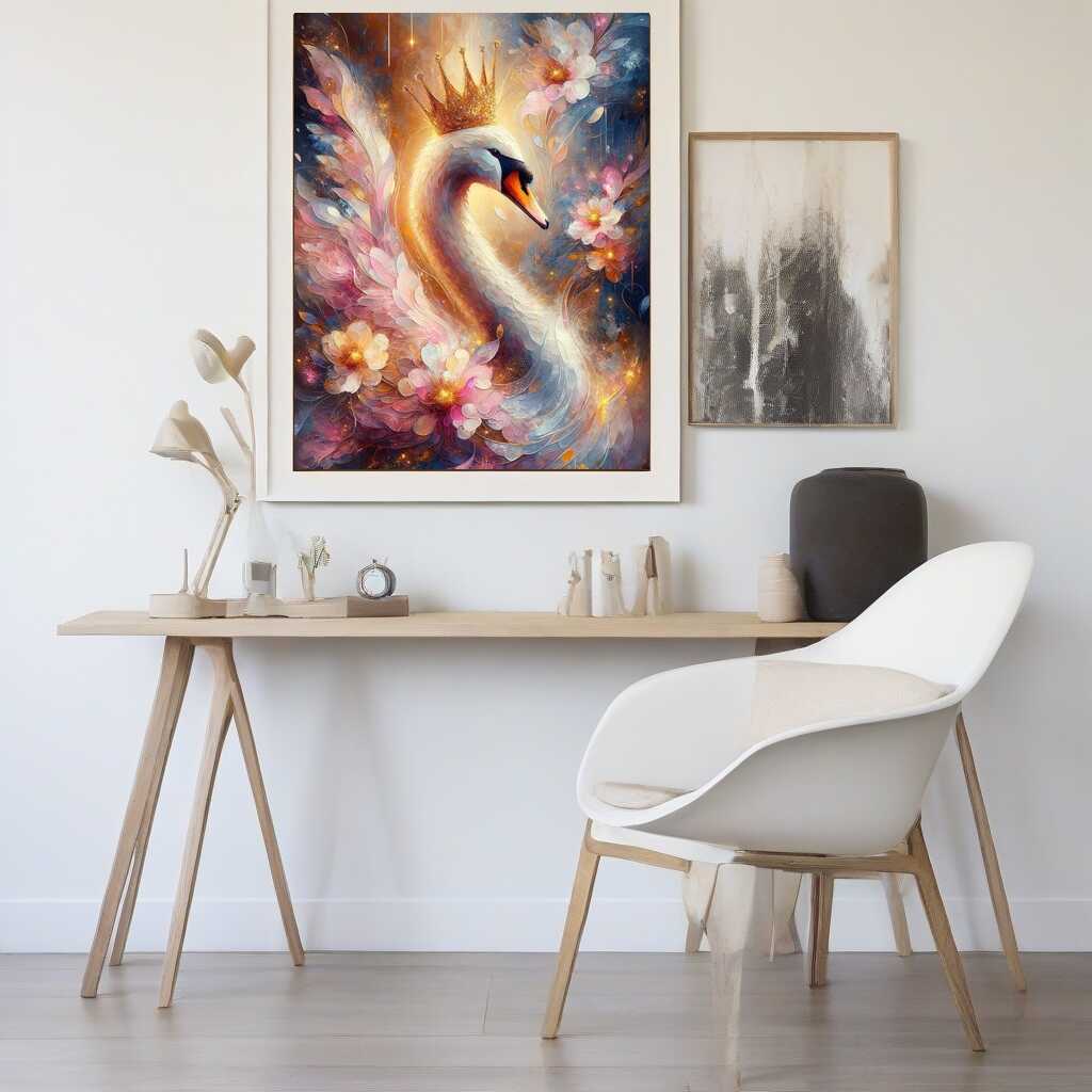 Swan with crown - Paint by Numbers
