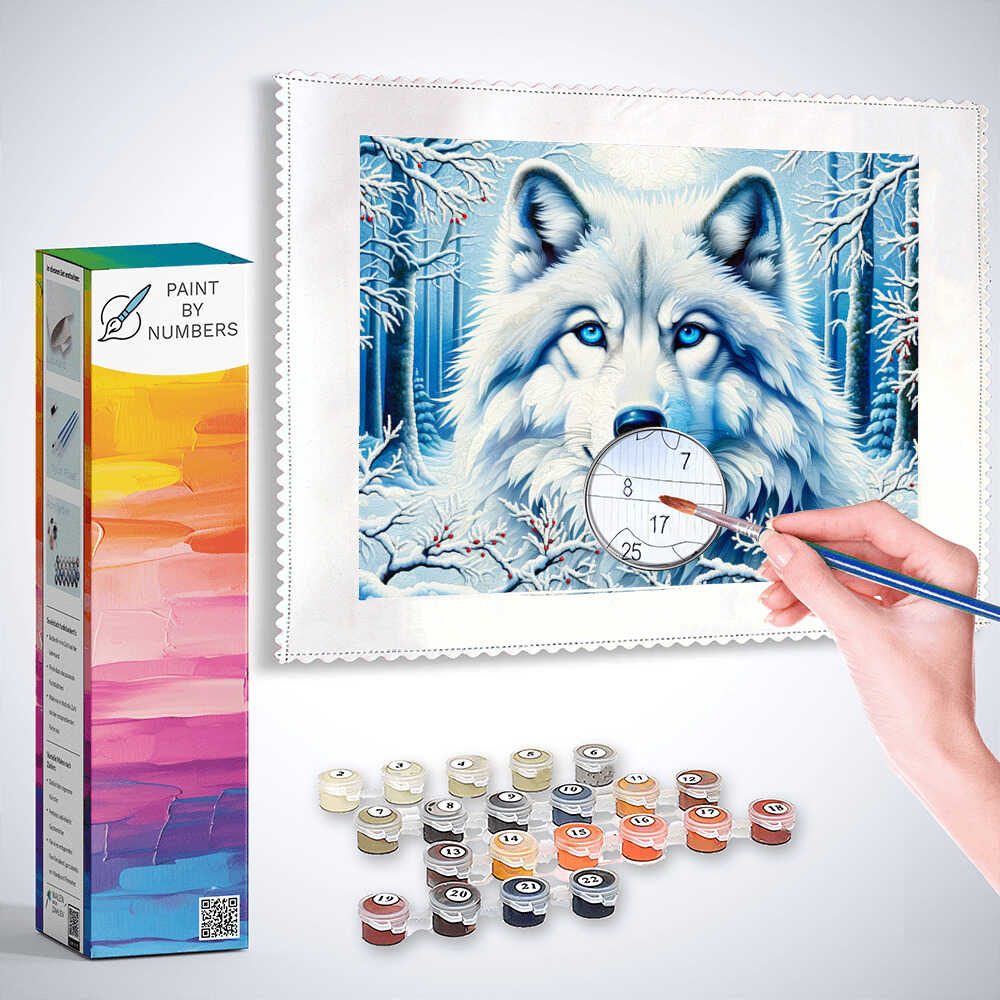 Wolf in the snow - Paint by Numbers