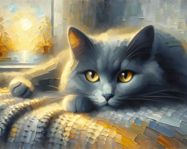 Cat, Gray- Paint by Numbers