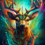 Vibrant Deer Portrait Diamond Painting Kit - Paint by Numbers Art on Canvas with Colorful Acrylic Diamonds