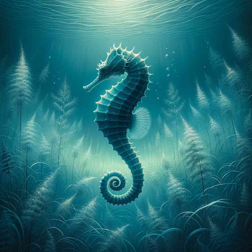 Seahorse, bottom of the sea - Paint by Numbers