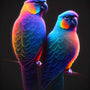 Vibrant diamond painting of two colorful birds on a branch, perfect for bird lovers and paint by numbers enthusiasts.