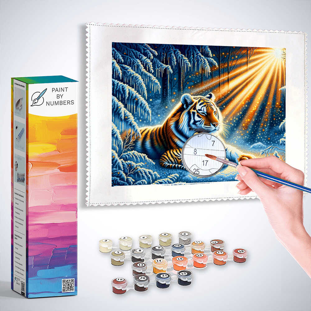 Tiger, mother with child - Paint by Numbers